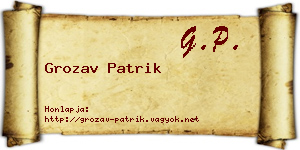 Grozav Patrik névjegykártya